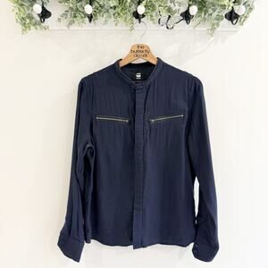 G-Star Raw Road Women’s Boyfriend Fit Classic Jacket Navy Blue Size Small A9043